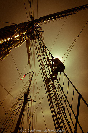 Climbing the Rigging (Sepia Toned)